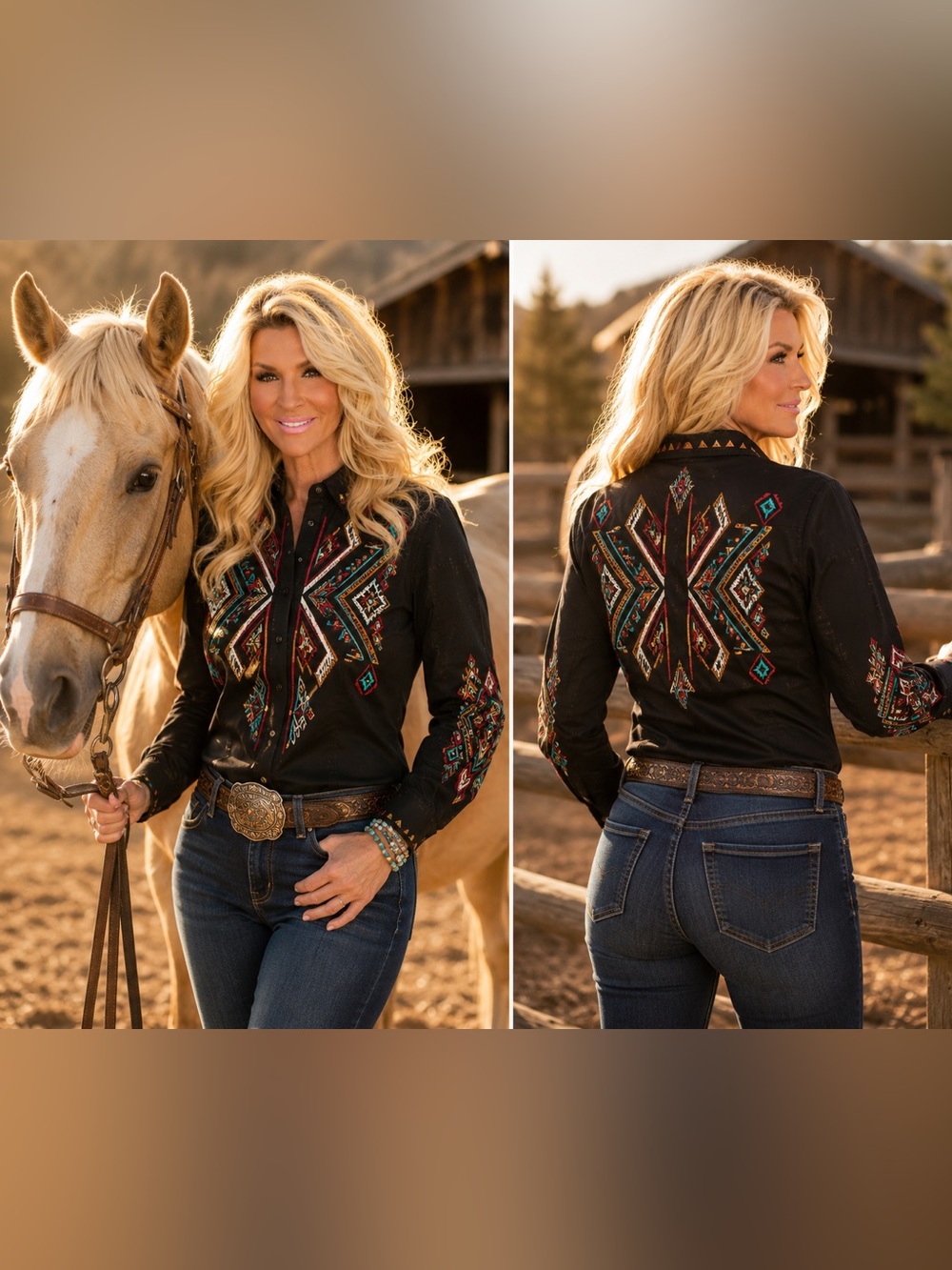 ROPER VINTAGE  BLACK EMBROIDERY RETRO WESTERN SNAP SHIRT